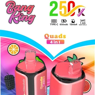 BANG KING Quads 250000 4IN1: Революция от висок клас-в Vape за еднократна упо...