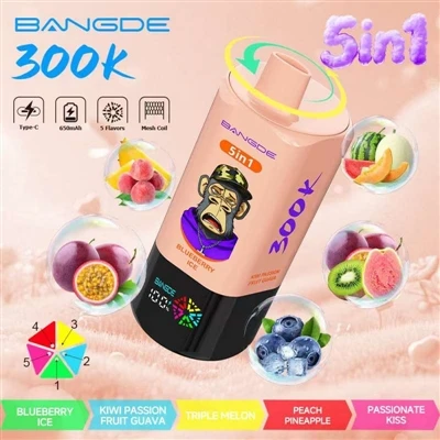 BANG DE 5IN1 300K: Едно устройство, пет вкуса, 300 000 ултра-дълъг живот на б...