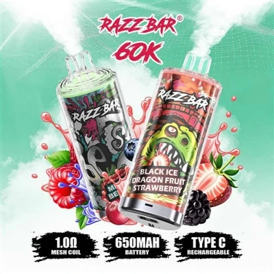 Razz Bar 65000+ Puffs: Електронна-цигара, която извежда „изживяването на мърз...