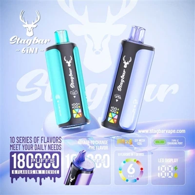 Stag Bar 6in1 180K Puffs: Едно устройство, изпълняващо шест задачи, това наис...